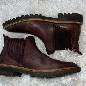 ECCO Modern Tailored Chelsea Ankle Boots Brown Distressed Leather 38 EUR